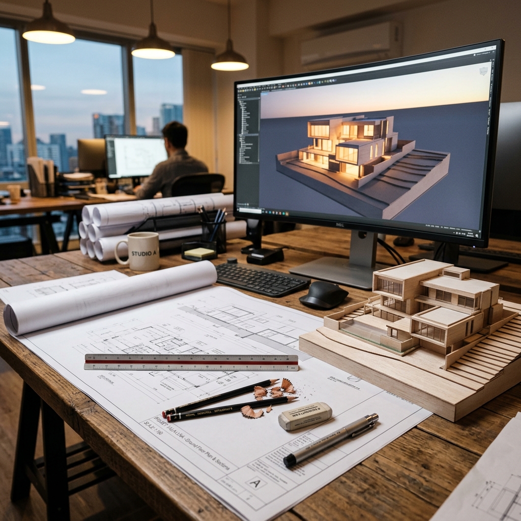 Projeto arquitetônico residencial de alto padrão em Imperatriz, MA com design contemporâneo e sustentável.